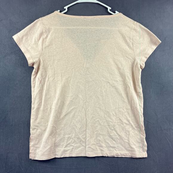 J. Crew Cut V- Neck Shirt Women's Medium Light Basic Short Sleeve Preppy Soft - Picture 5 of 8